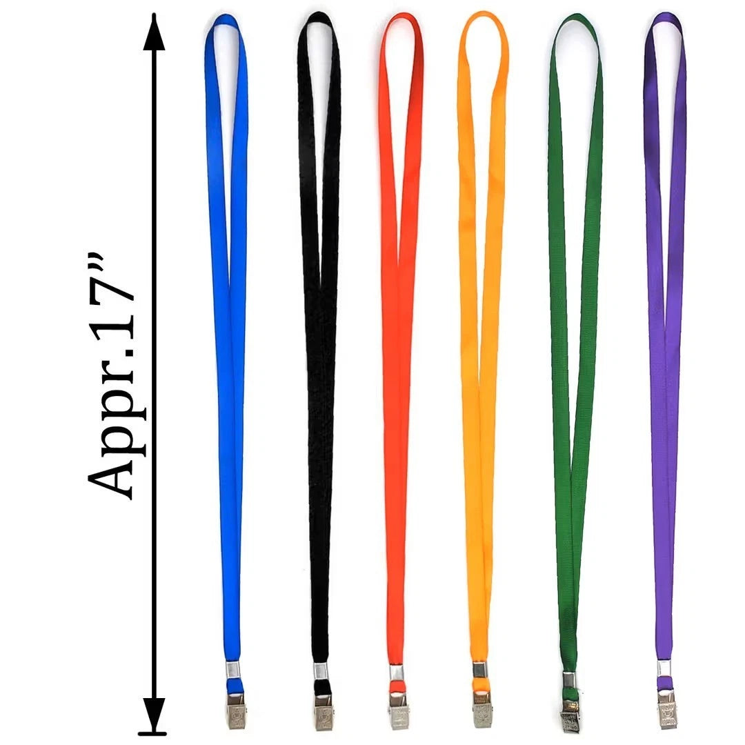 Lanyards Various Pack Sizes 34" Premium Lanyard with Badge Clips Red Pack of 10