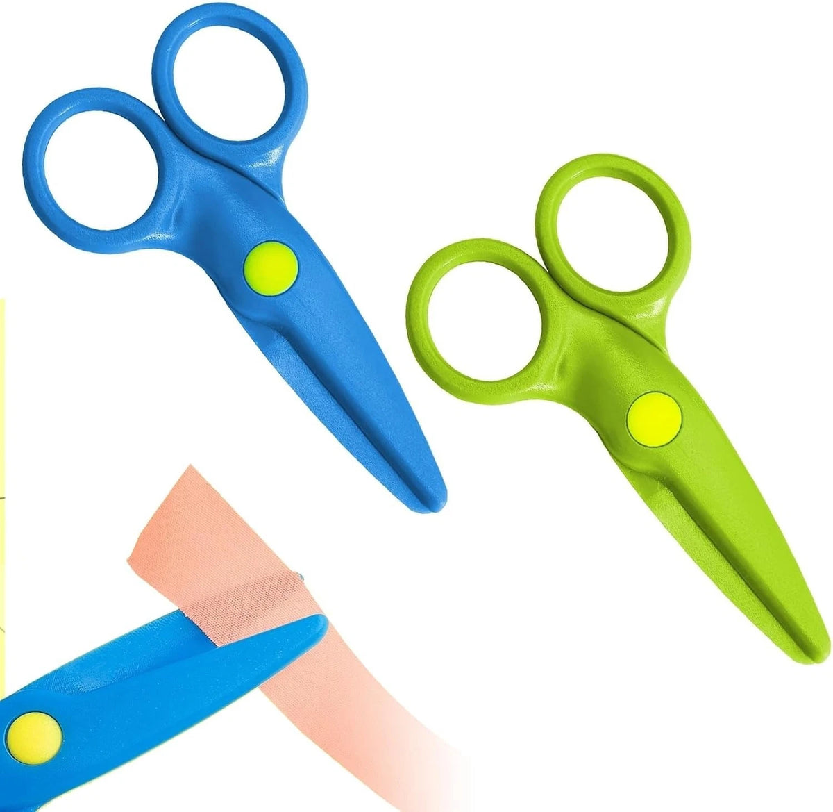 Kids Paper Craft Safety Plastic Scissors Coloured Mini Stationery (Pack of 3)