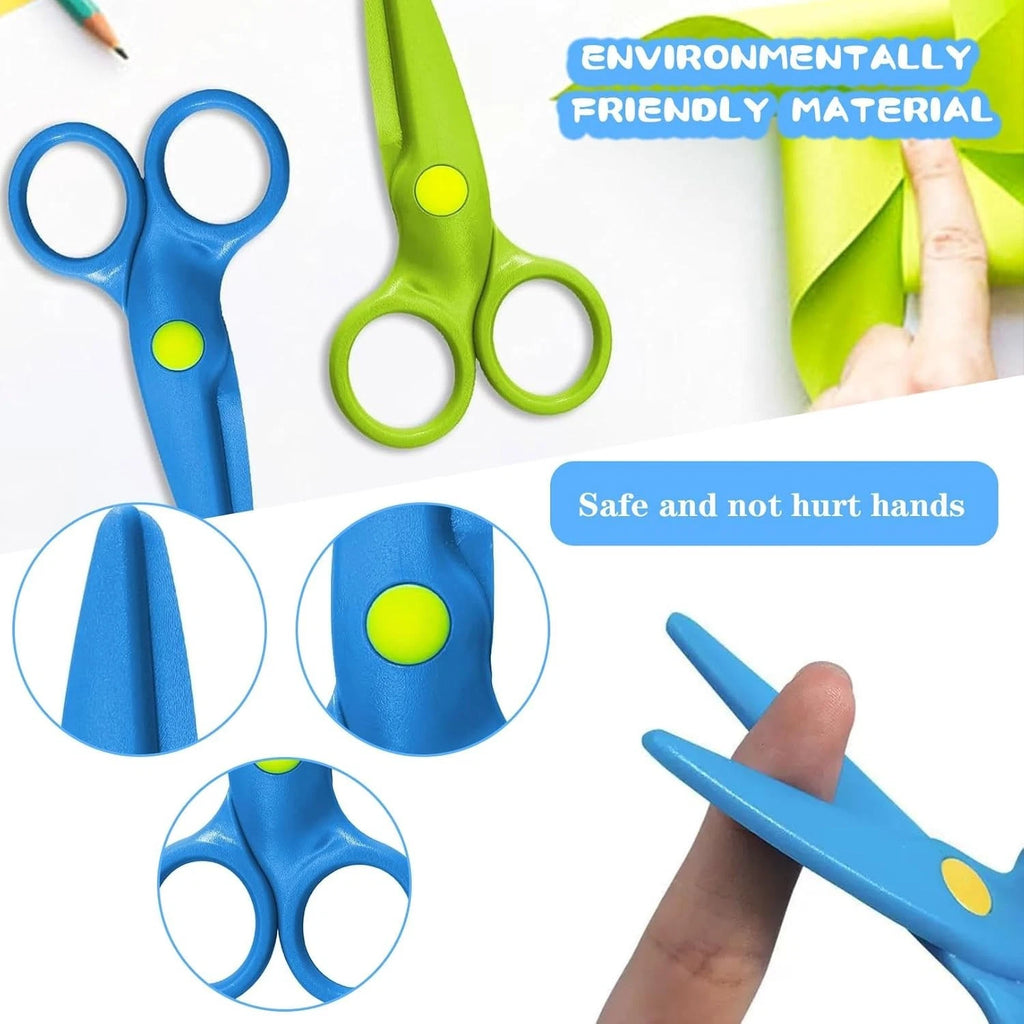 Kids Paper Craft Safety Plastic Scissors Coloured Mini Stationery (Pack of 3)