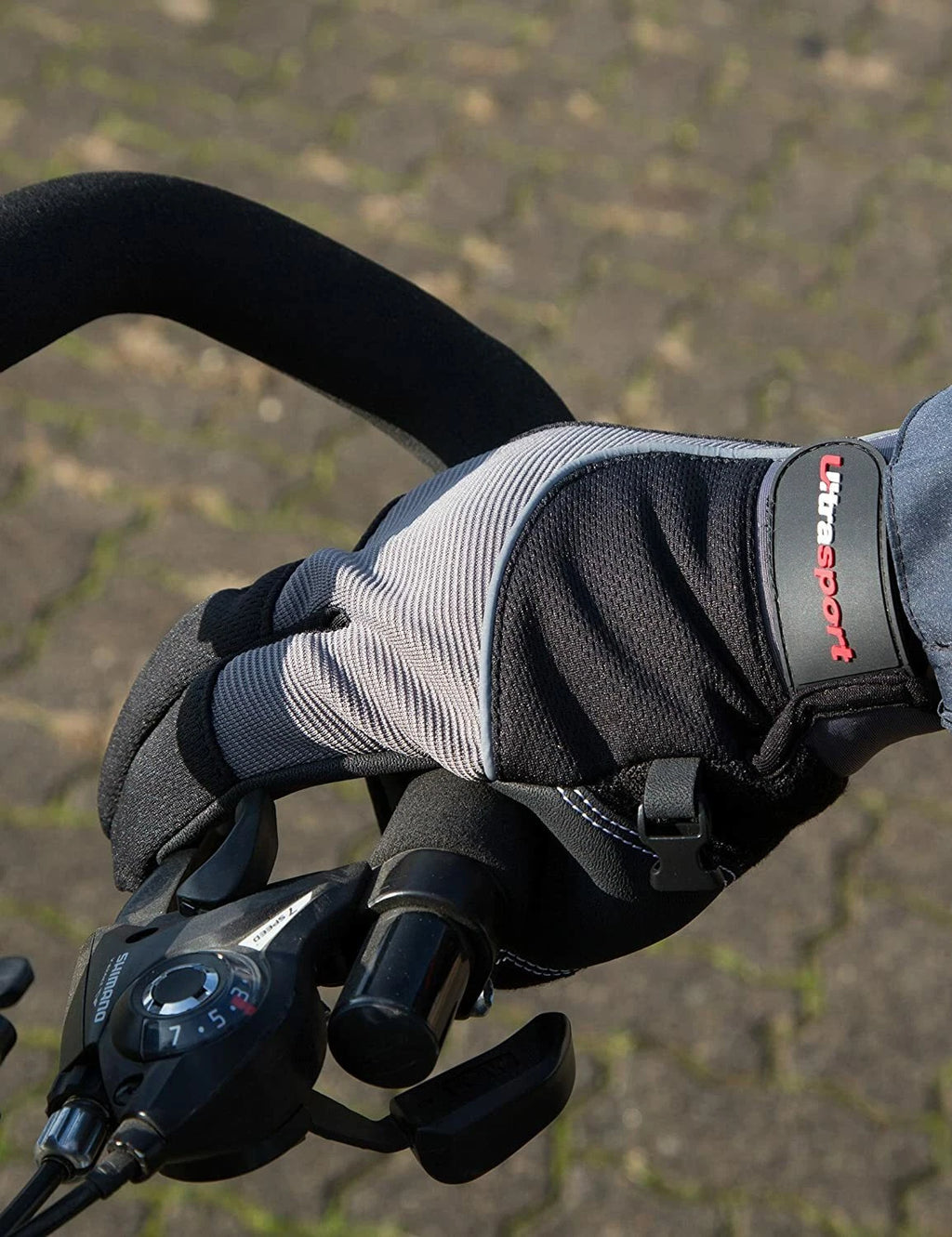 Ultrasport Race Touchscreen Cycling Gloves - Black/Grey, Large