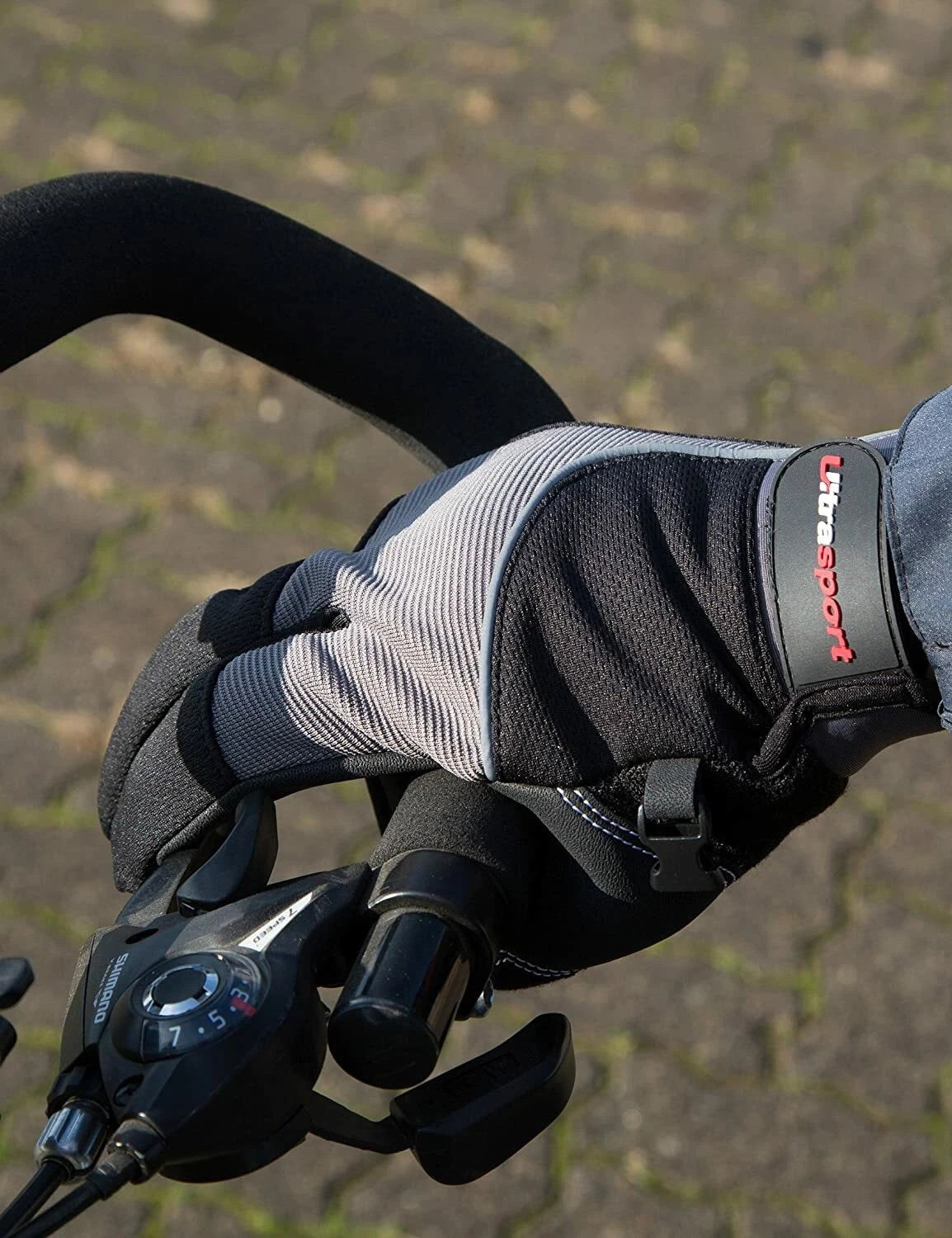 Ultrasport Race Touchscreen Cycling Gloves - Black/Grey, Large
