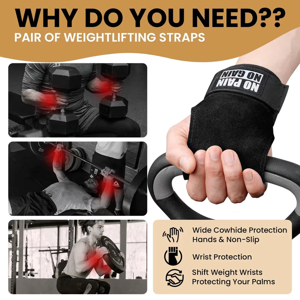 Weight Lifting Wrist Wraps Adjustable Neoprene Padded Straps – Black
