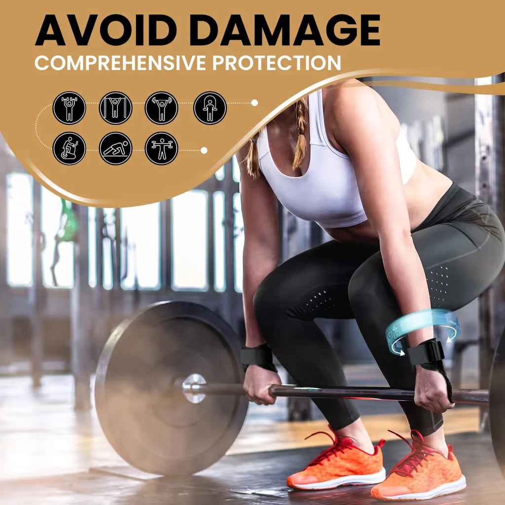 Weight Lifting Wrist Wraps Adjustable Neoprene Padded Straps – Black