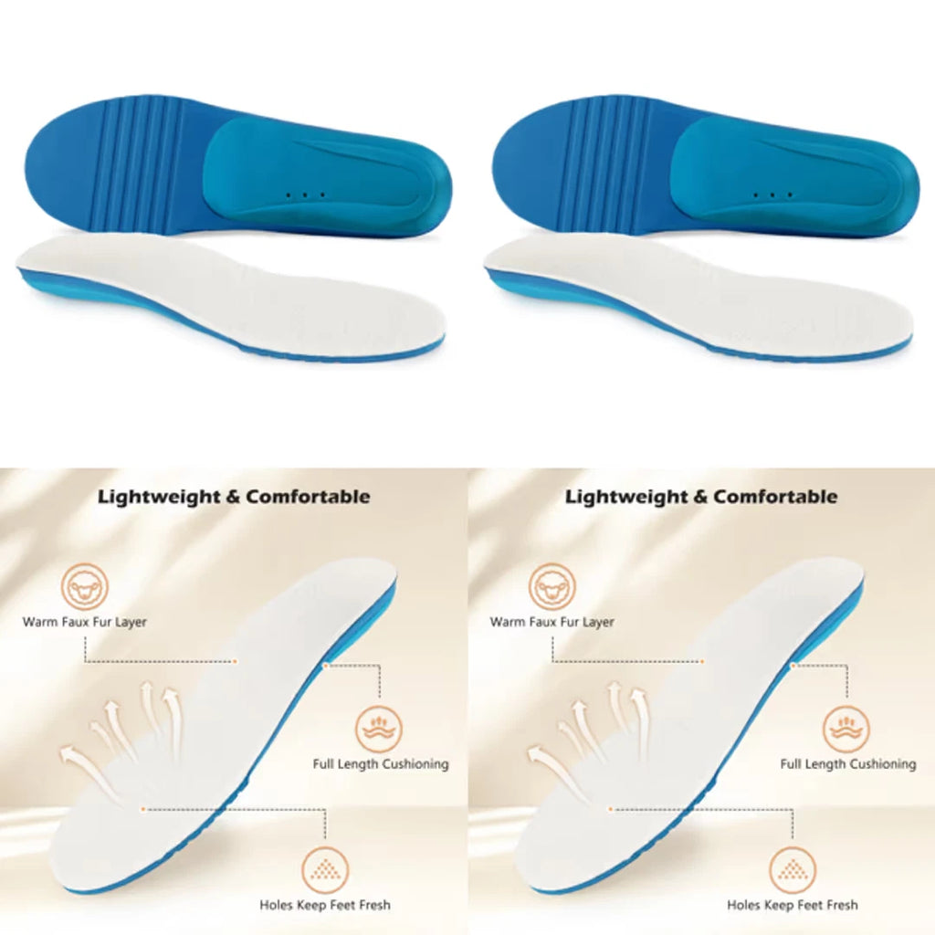 2 Pairs Comfort Sports Insoles Thick Fur Arch Support – Beige UK 7/41EU.