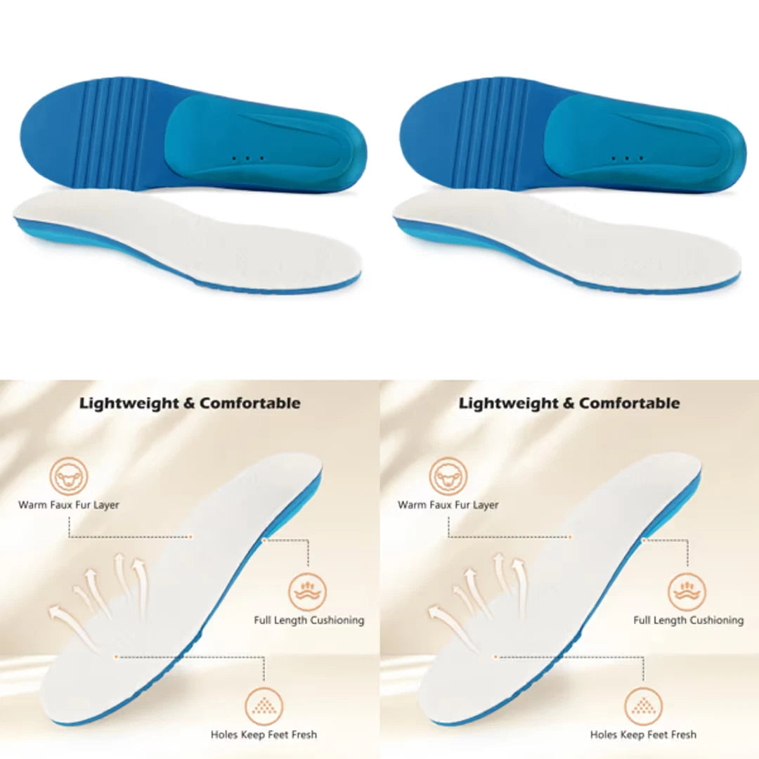 2 Pairs Comfort Sports Insoles Thick Fur Arch Support – Beige UK 7/41EU.