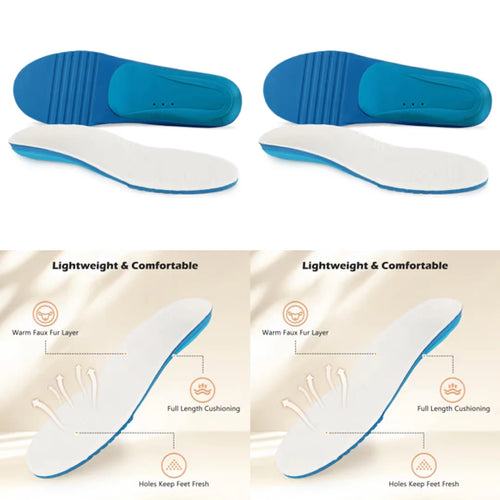 2 Pairs Comfort Sports Insoles Thick Fur Arch Support – Beige UK 7/41EU.