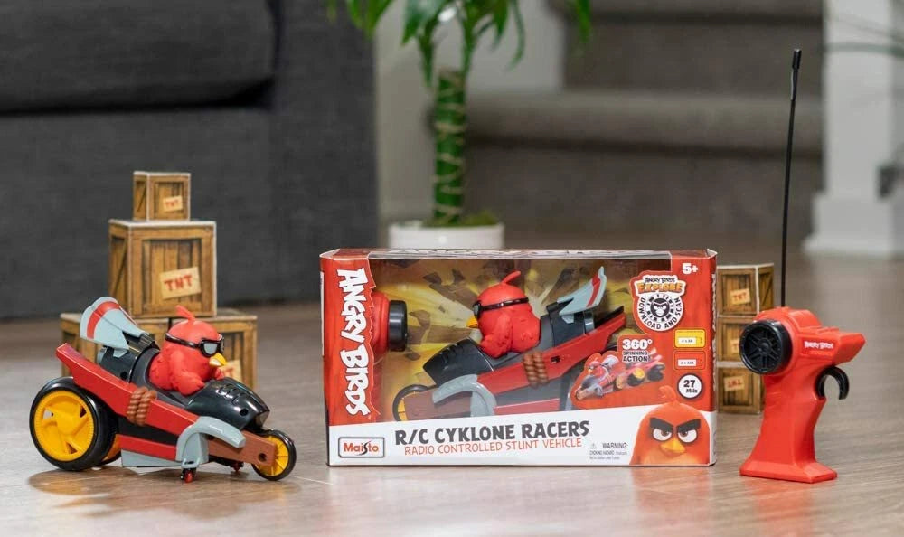 ANGRY BIRDS CYCLONE RACER. Remote Control Stunt Bike. Kids Toy