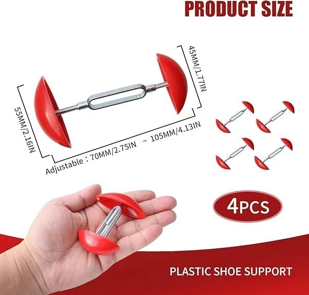 4pcs Adjustable Shoe Stretchers for Women Mini Shoe Tree Red Shoe Width Extender