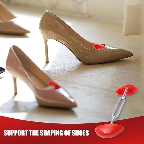 4pcs Adjustable Shoe Stretchers for Women Mini Shoe Tree Red Shoe Width Extender