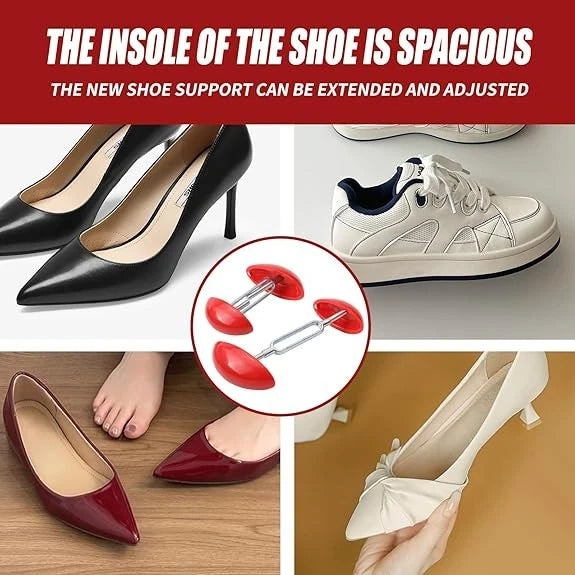 4pcs Adjustable Shoe Stretchers for Women Mini Shoe Tree Red Shoe Width Extender