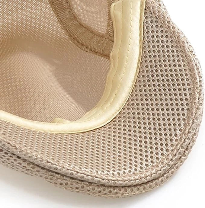 Men's Summer Flat Caps with Breathable Mesh Newsboy Hats for Golf Hiking Running