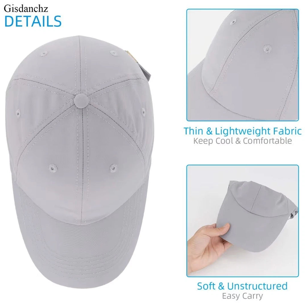 Classic Baseball Cap Sport Hat One Size - Grey 6 Panels.