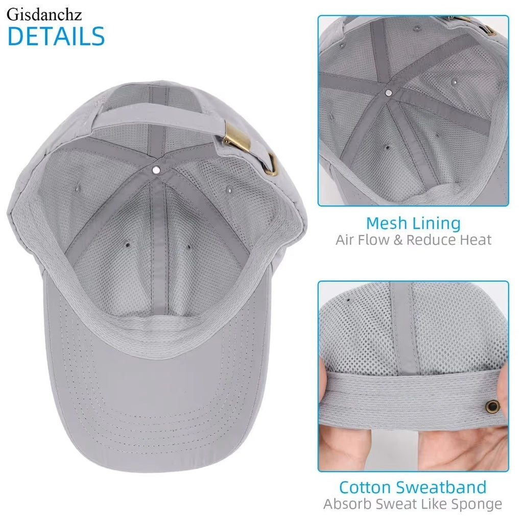 Classic Baseball Cap Sport Hat One Size - Grey 6 Panels.