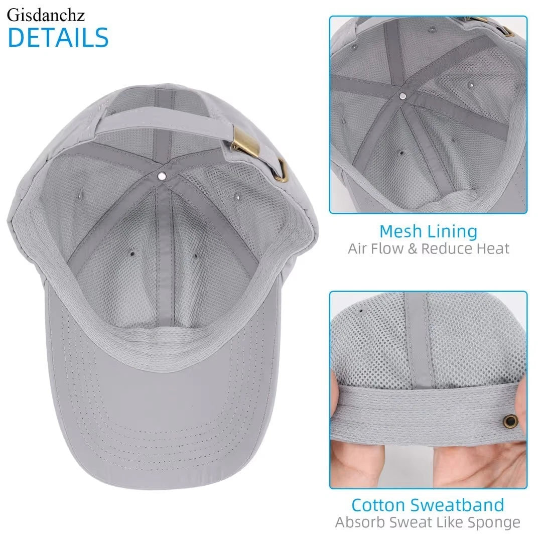 Classic Baseball Cap Sport Hat One Size - Grey 6 Panels.