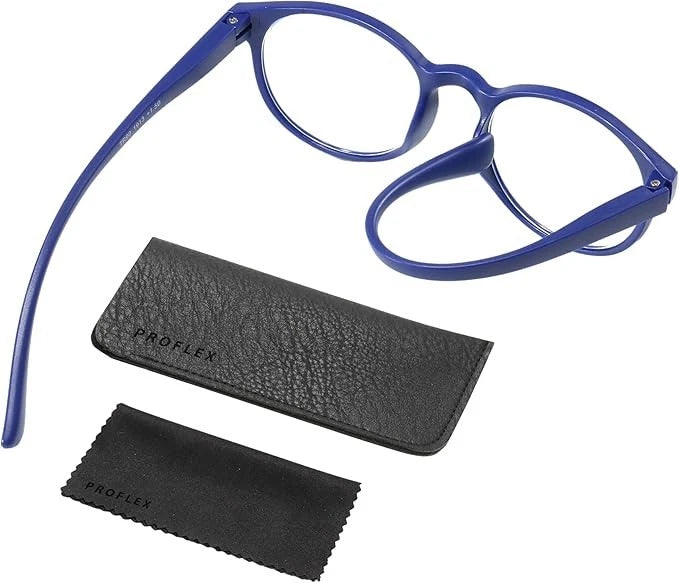 2 Pack Blue Light Blocking Reading Glasses Compact Lightweight Stylish. Round. GREEN