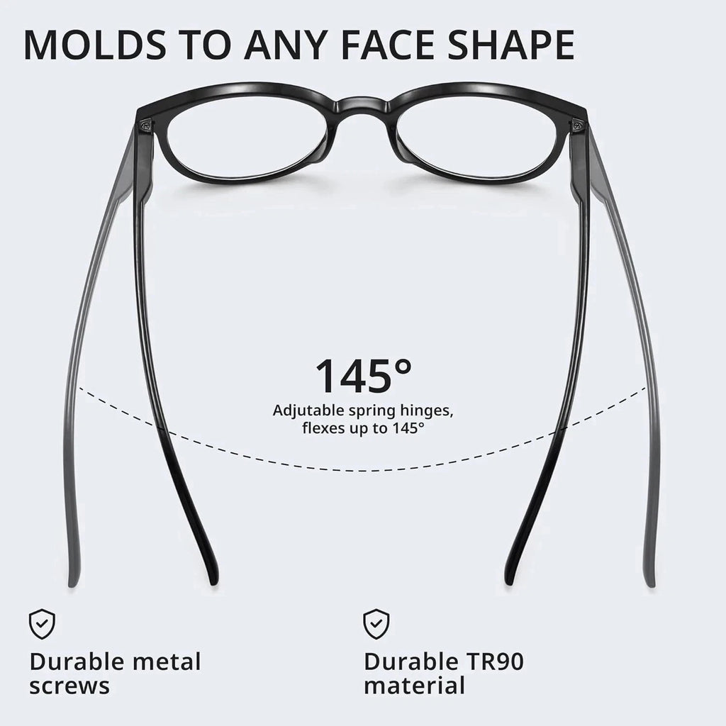 3 x Pack Reading Glasses Unisex Stylish Blue Light Readers By Giblogo +2.00 Magnification