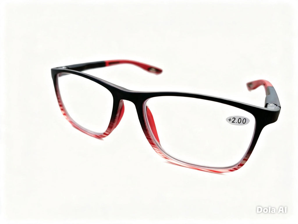 2 Pack Reading, Sports Glasses Unisex UV400 Red Arms/Black Frame. Modern look with striking stand out colours