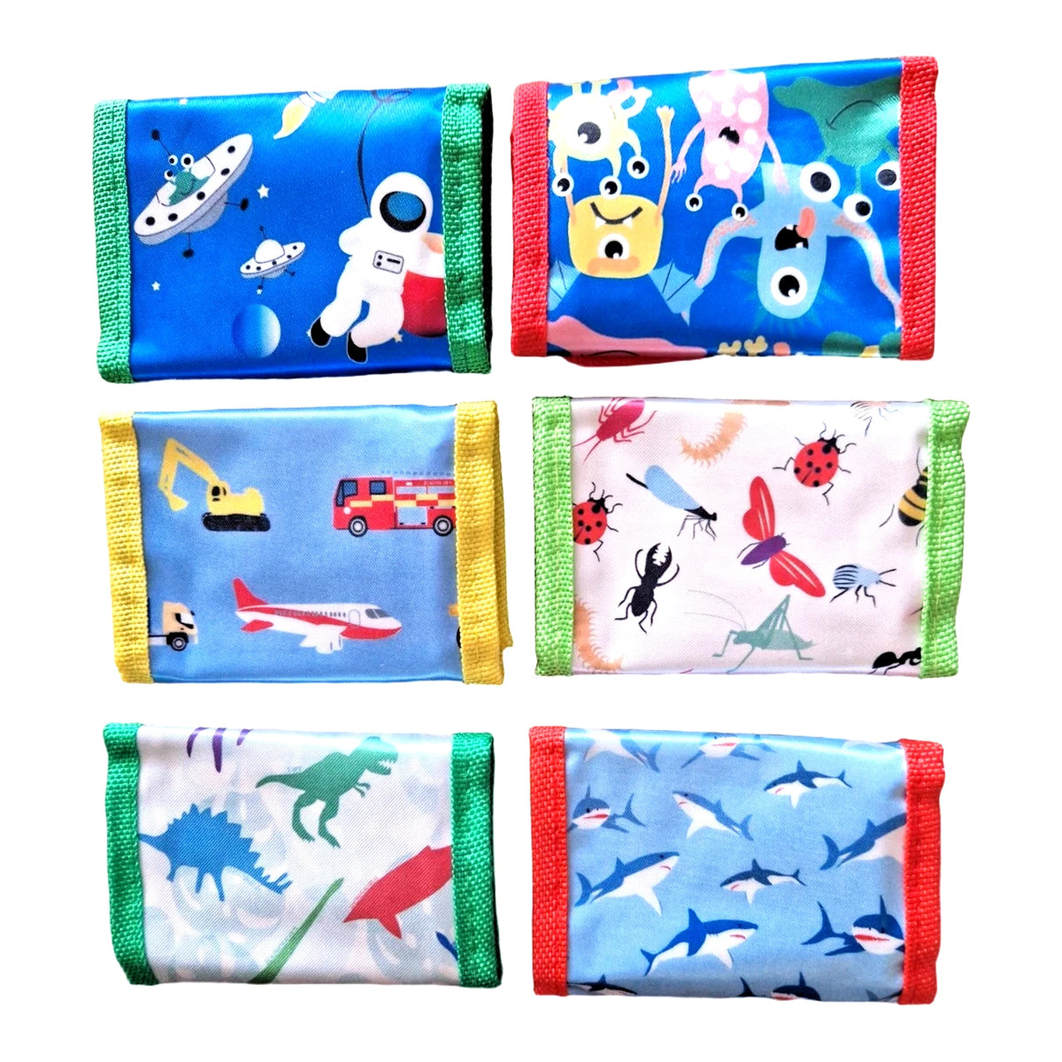 Tri Fold Zip Wallet Children Boys & Girls Assorted Designs Themes 11 x 7cm