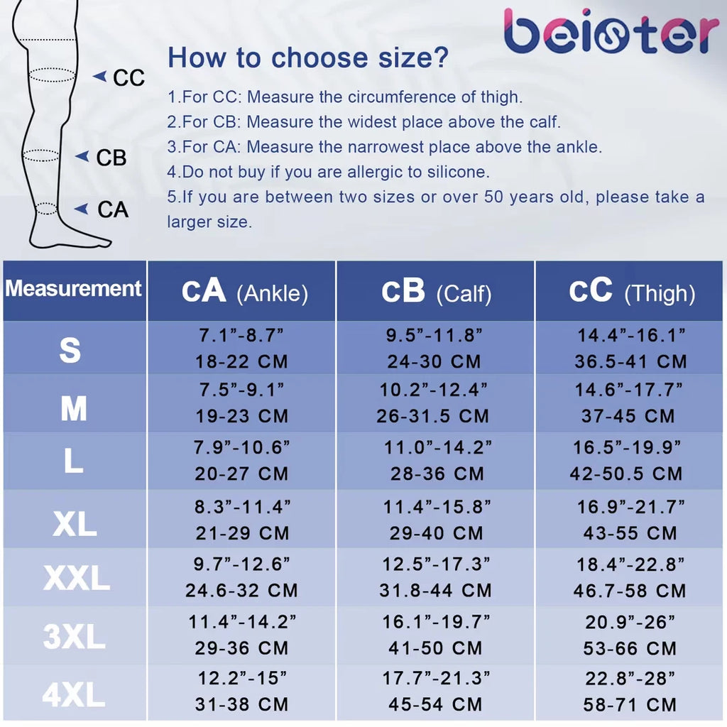 Footless Compression Stockings. Veins, DVT, Muscle Pain ect 20-30 mmHg