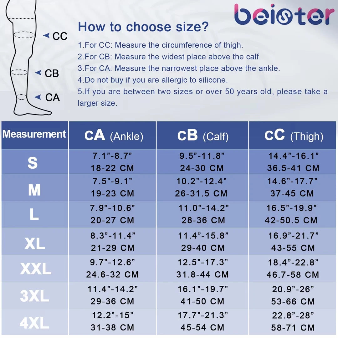 Footless Compression Stockings. Veins, DVT, Muscle Pain ect 20-30 mmHg