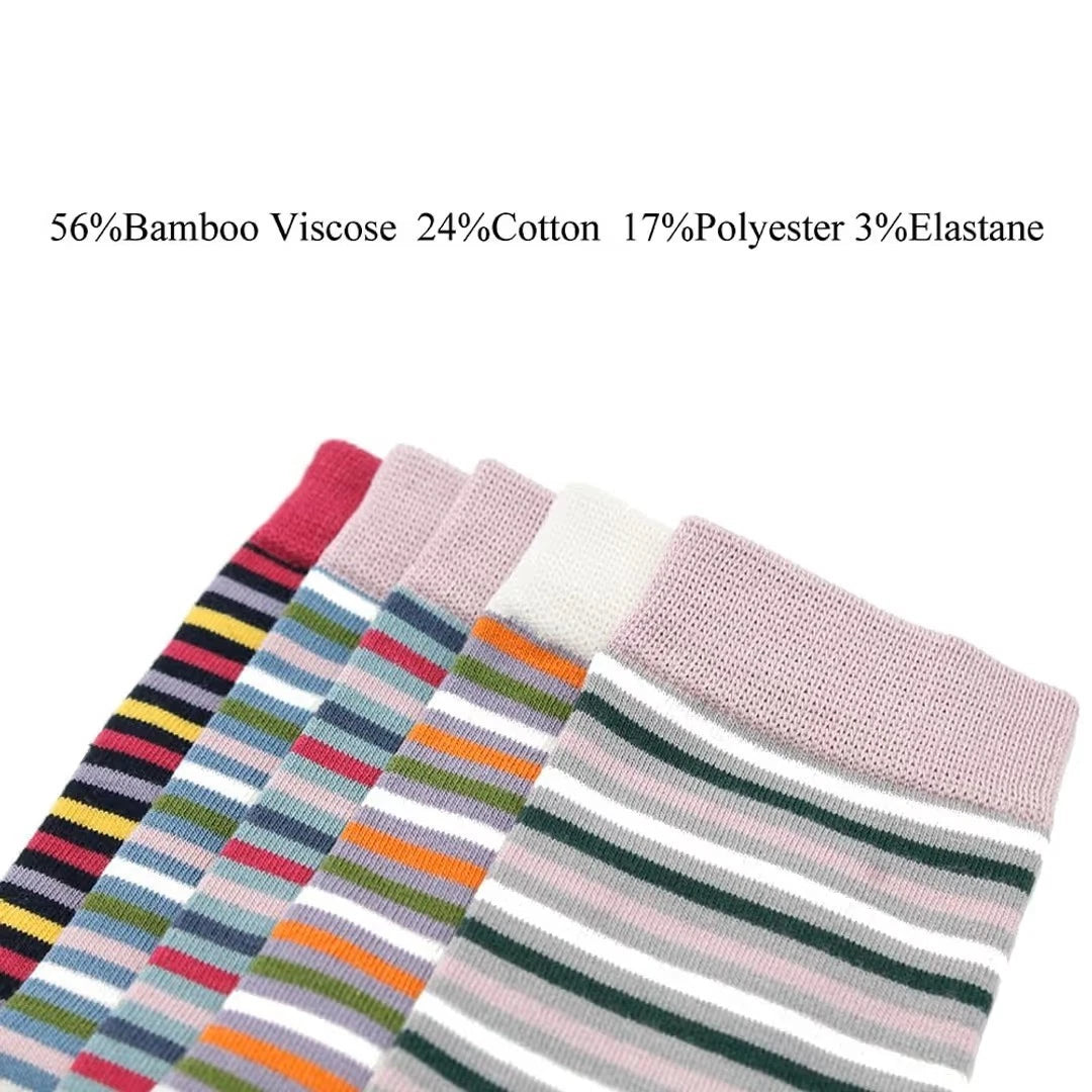 Stripe Smart Dress Socks 5 Pairs Size 6-10 Sock Size 9-11 – Multi-Colour Unisex
