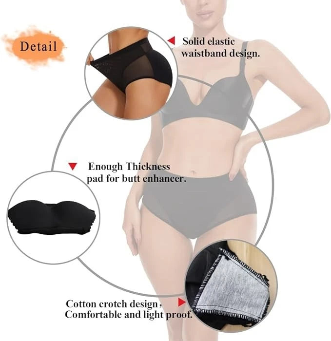 Butt Bottom Control Shapewear Padded Panties Body Shaper Bottom Lifter. Black