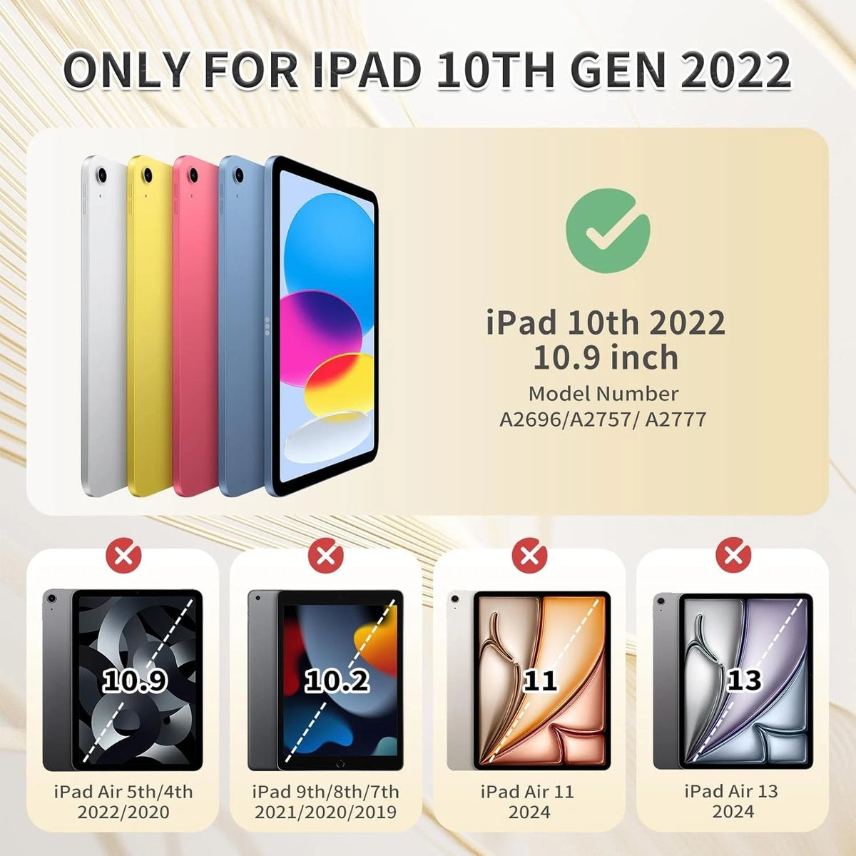 Hybrid iPad Case 11"/10.9" 10 Gen 2022 Sliding Cover Pencil Holder Wake/Sleep