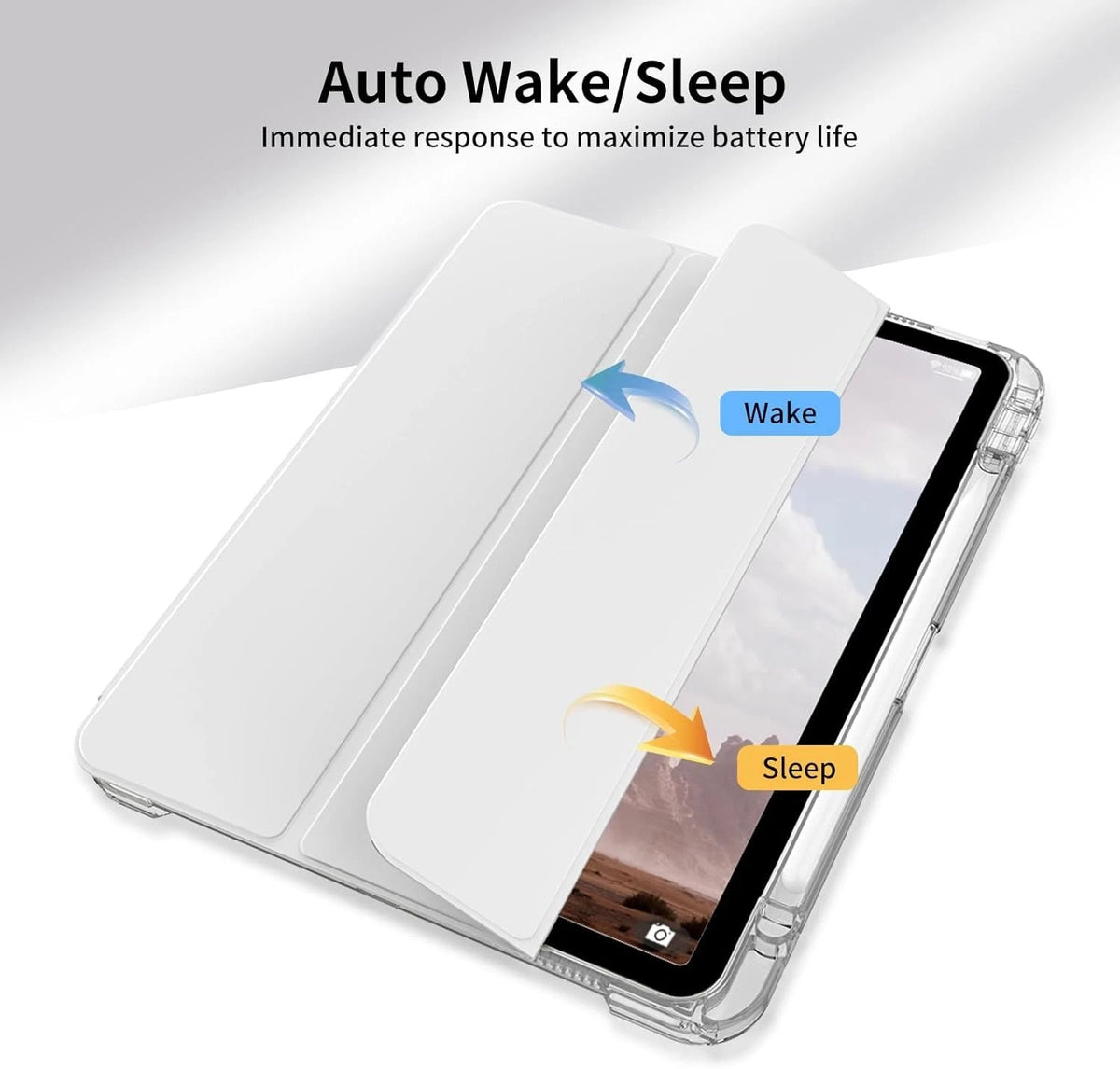 Hybrid iPad Case 11"/10.9" 10 Gen 2022 Sliding Cover Pencil Holder Wake/Sleep
