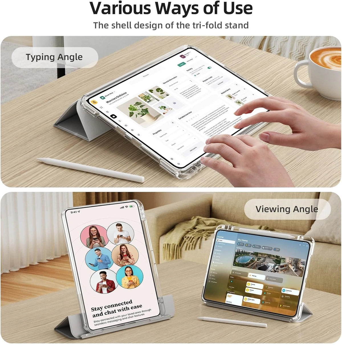 Hybrid iPad Case 11"/10.9" 10 Gen 2022 Sliding Cover Pencil Holder Wake/Sleep