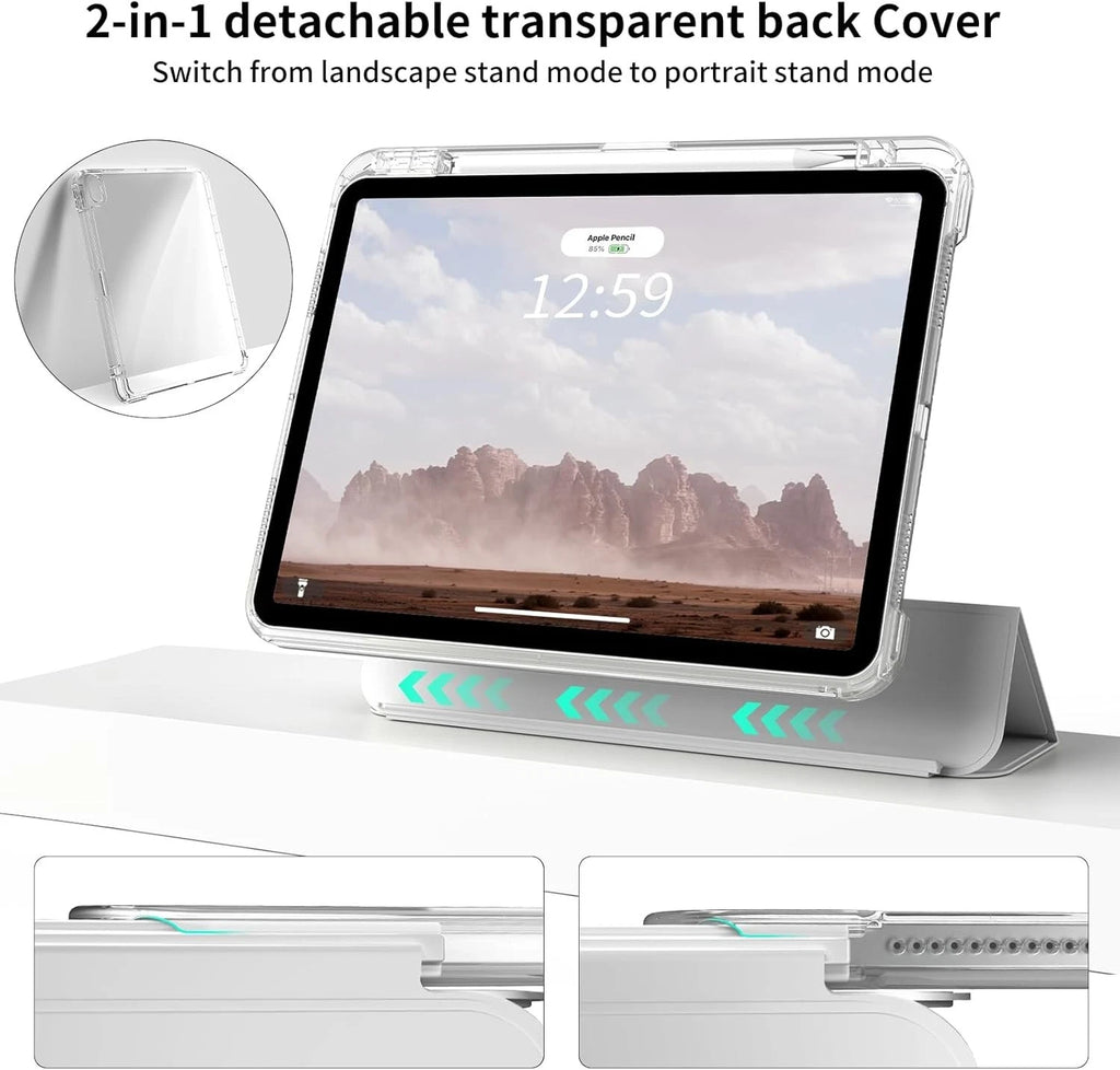 Hybrid iPad Case 11"/10.9" 10 Gen 2022 Sliding Cover Pencil Holder Wake/Sleep