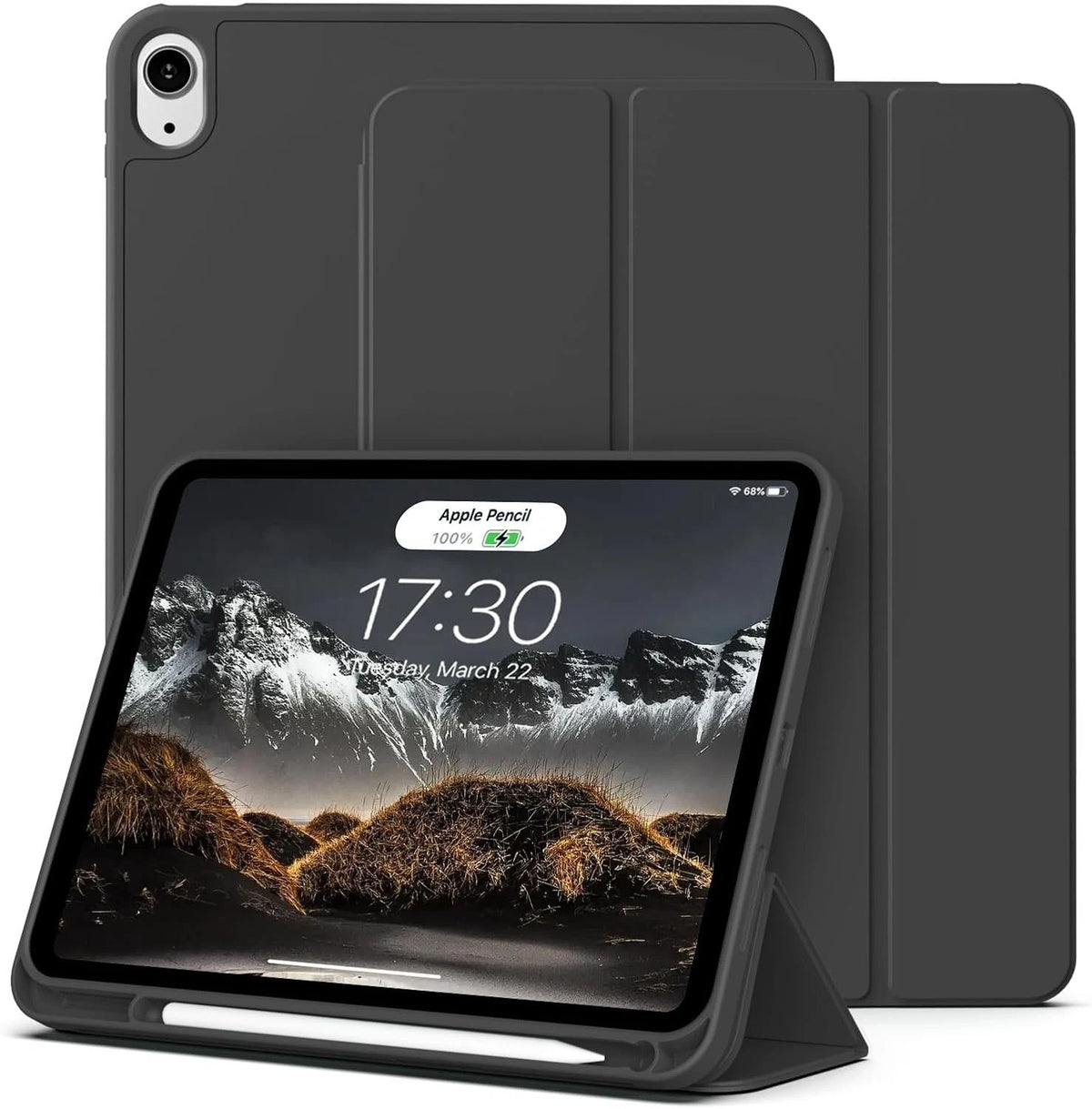 Hybrid iPad Case 11"/10.9" 10 Gen 2022 Sliding Cover Pencil Holder Wake/Sleep