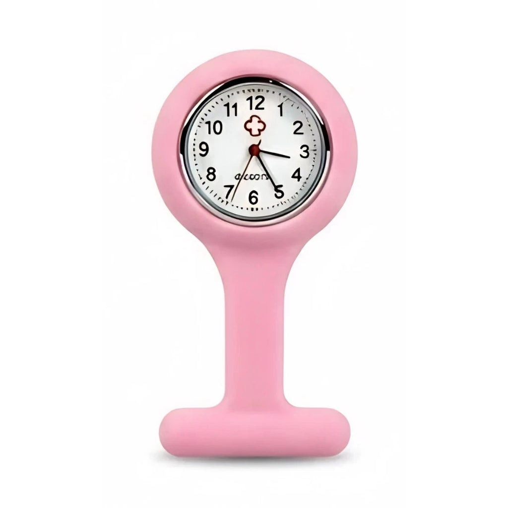 Silicone Nurse Pocket Watch Pin On Student ID Chronograph Quartz Movement Round.
