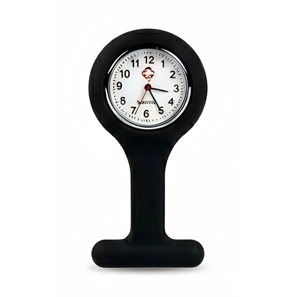 Silicone Nurse Pocket Watch Pin On Student ID Chronograph Quartz Movement Round.
