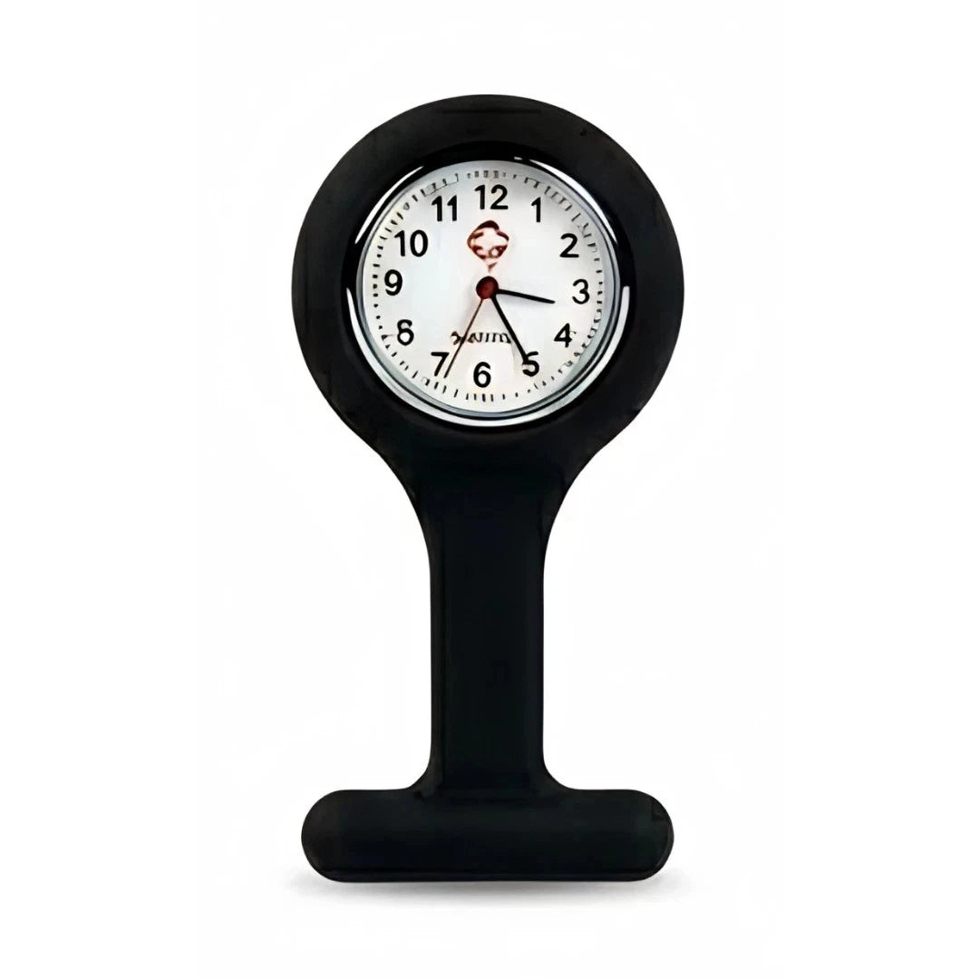 Silicone Nurse Pocket Watch Pin On Student ID Chronograph Quartz Movement Round.