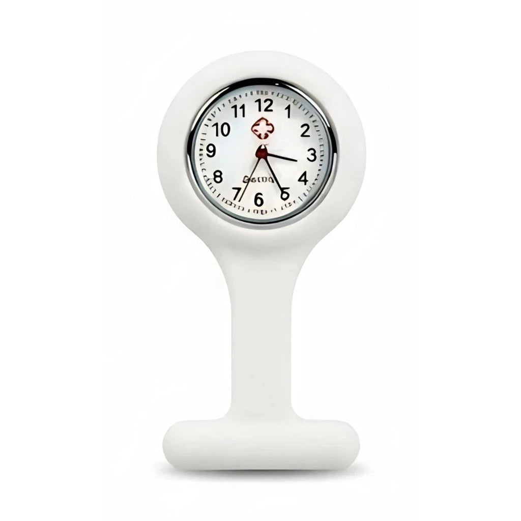 Silicone Nurse Pocket Watch Pin On Student ID Chronograph Quartz Movement Round.