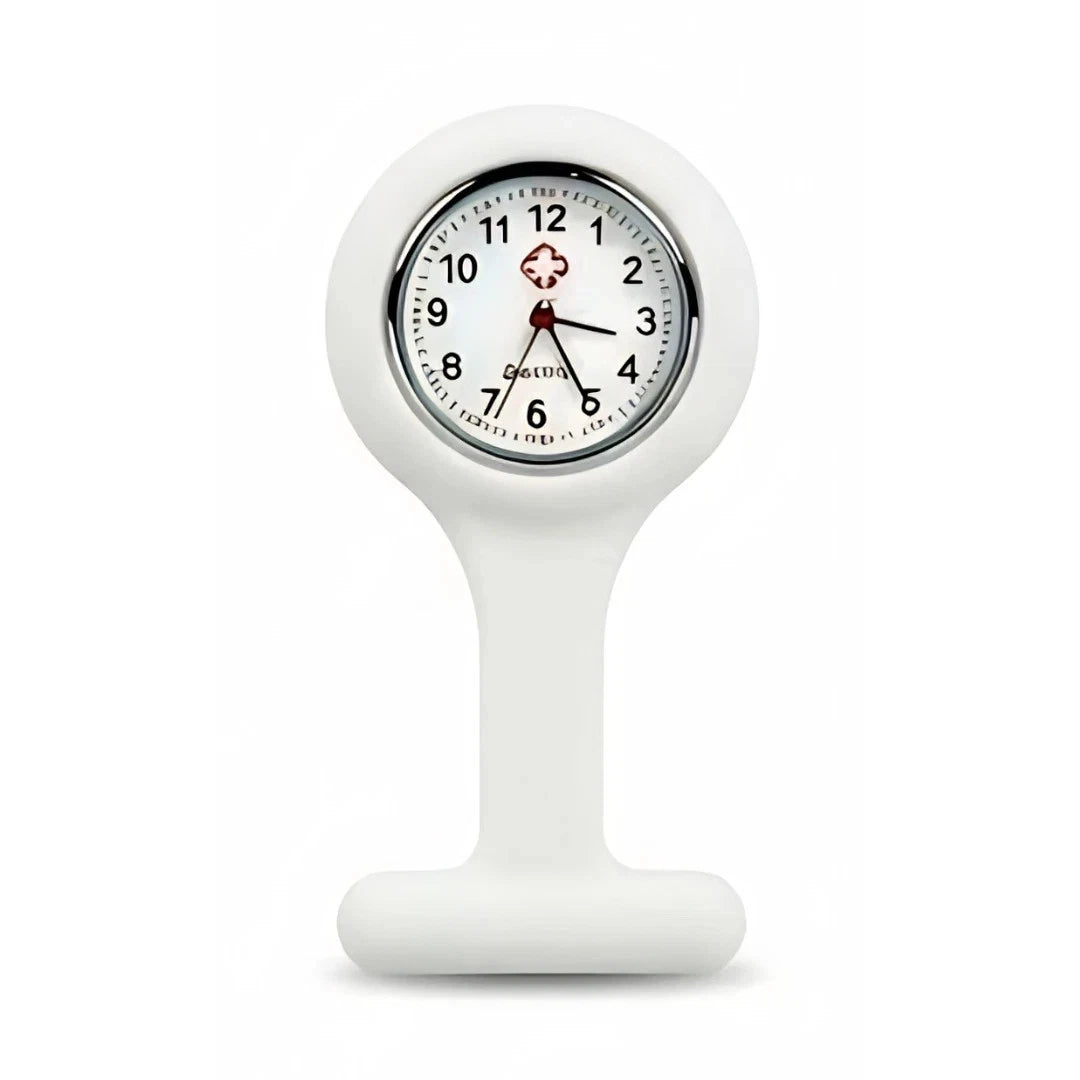 Silicone Nurse Pocket Watch Pin On Student ID Chronograph Quartz Movement Round.
