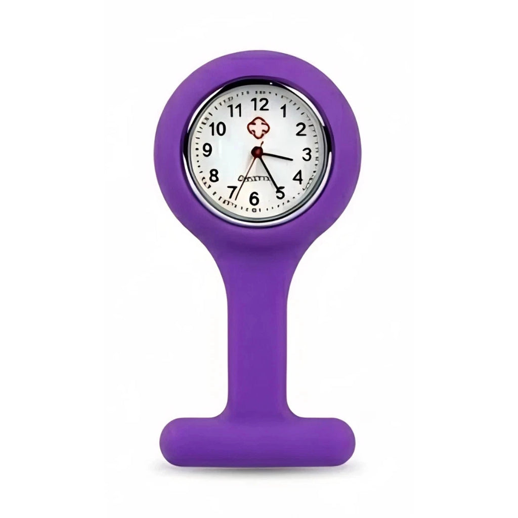 Silicone Nurse Pocket Watch Pin On Student ID Chronograph Quartz Movement Round.