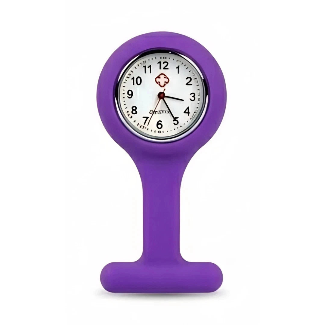 Silicone Nurse Pocket Watch Pin On Student ID Chronograph Quartz Movement Round.