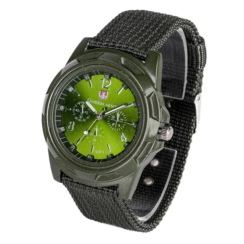 Military Watch Gemius Army Swiss Woven Strap Sea Air Land Army Sport Watch. New