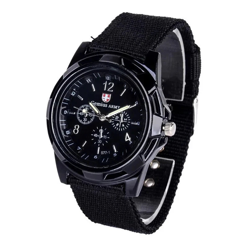 Military Watch Gemius Army Swiss Woven Strap Sea Air Land Army Sport Watch. New