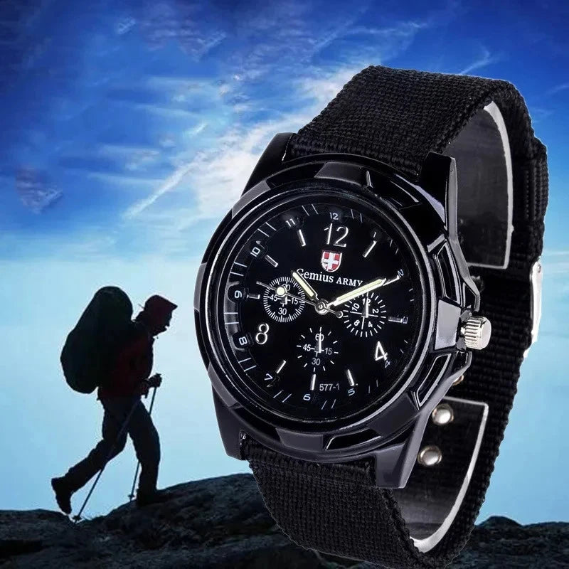 Military Watch Gemius Army Swiss Woven Strap Sea Air Land Army Sport Watch. New