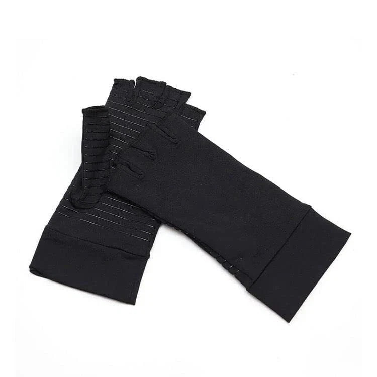 Brace Master 2 Pairs Arthritis Compression Gloves Copper Arthritis Black Large