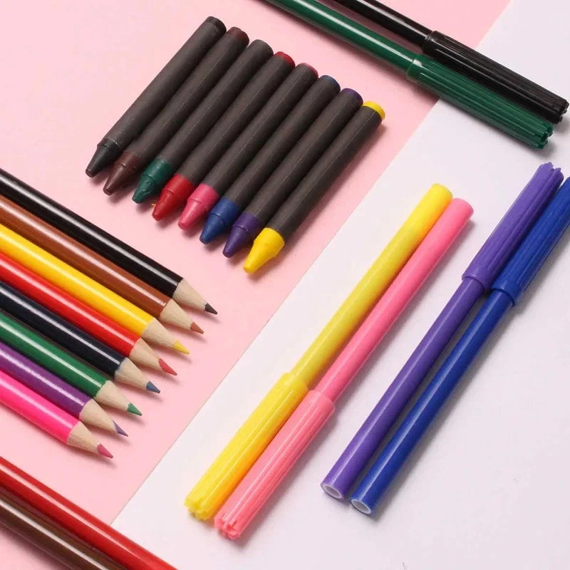 2 x 24 pack Colouring Set - 16x Fibre Pens, 16x Crayons and 16x Coloured Pencils