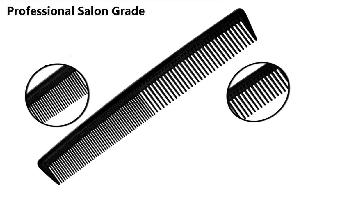 Duralon Professional Thin Barber Hair Grooming Styling Combs 7" (18cm) . Black