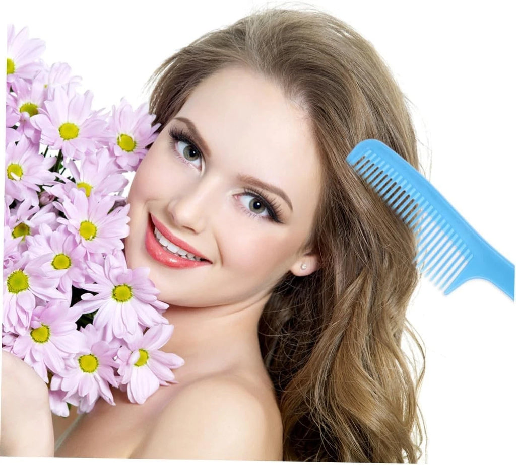 Colourful Handle Combs Hairdressing Combs for Easy Detangling Static Free 19cm