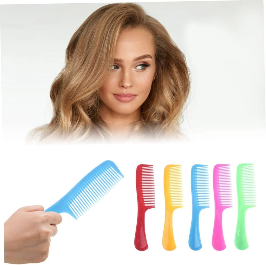 Colourful Handle Combs Hairdressing Combs for Easy Detangling Static Free 19cm