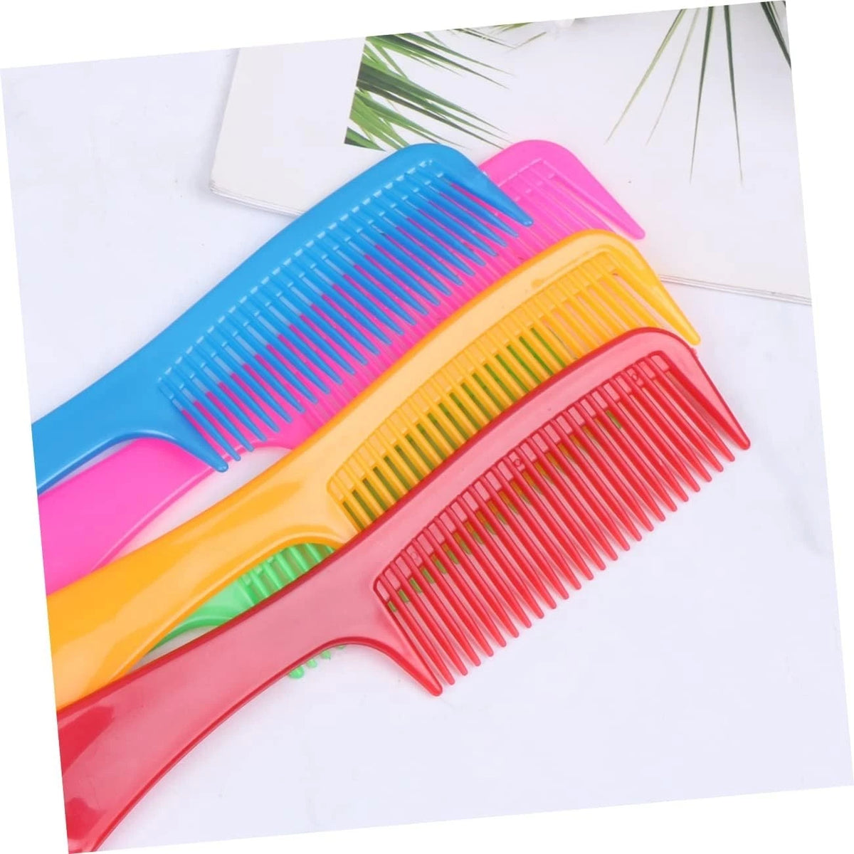 Colourful Handle Combs Hairdressing Combs for Easy Detangling Static Free 19cm