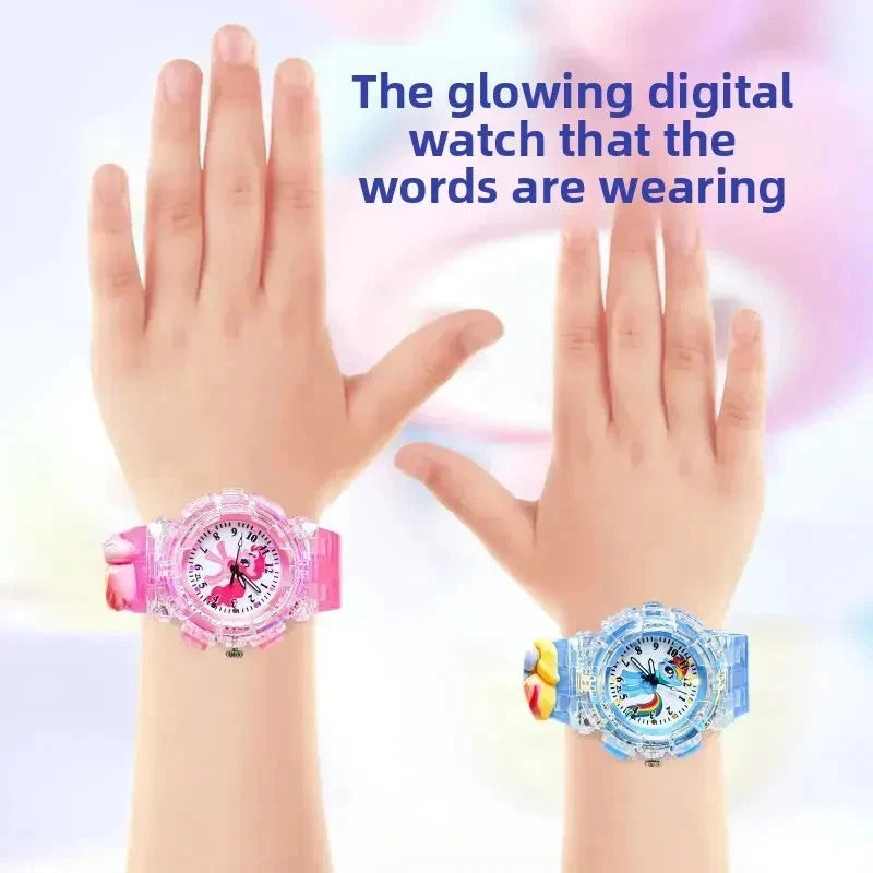 New Luminous Children's Watch Cartoon Pony Paoli Pointer Quartz Cute Watch.