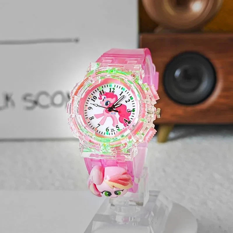 New Luminous Children's Watch Cartoon Pony Paoli Pointer Quartz Cute Watch.