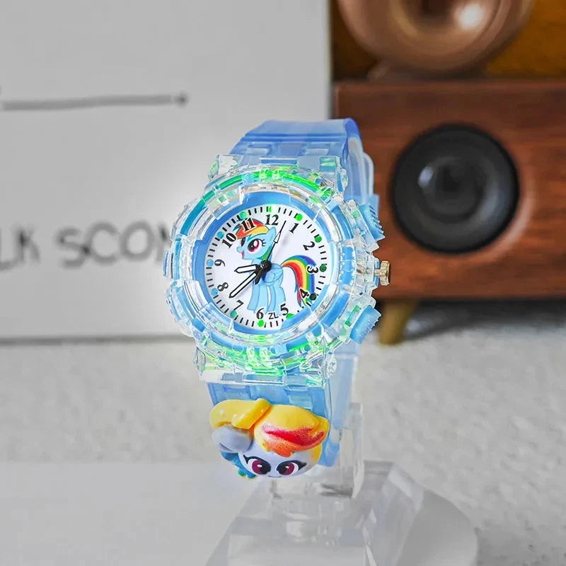 New Luminous Children's Watch Cartoon Pony Paoli Pointer Quartz Cute Watch.